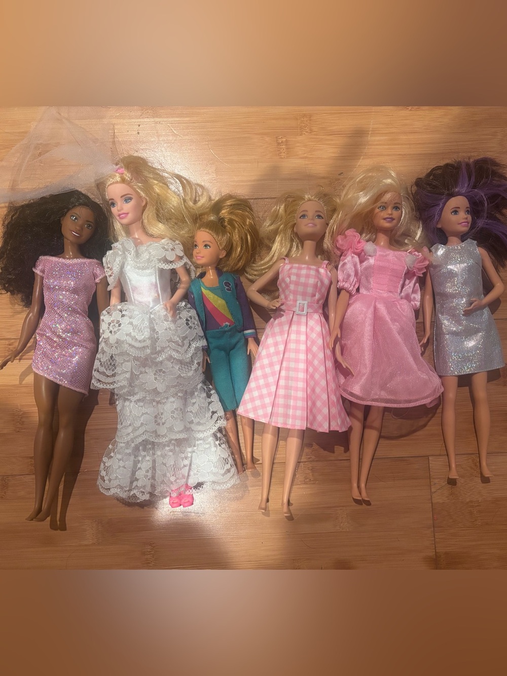 Barbie Dolls Lot - Set of 6 with Clothes